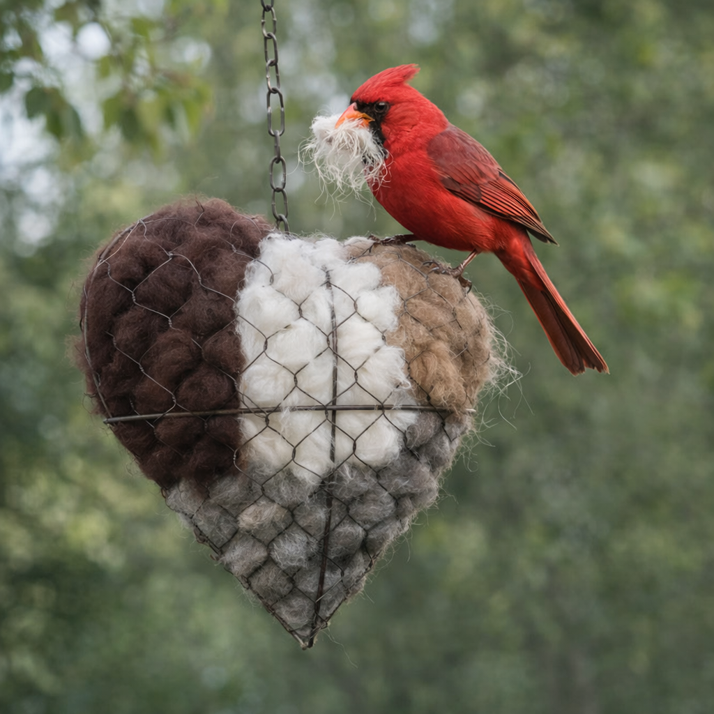Alpaca Bird Nesting Heart