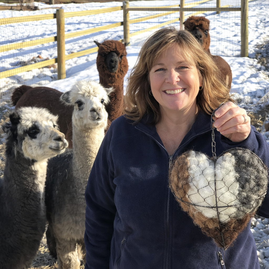 Alpaca Bird Nesting Heart