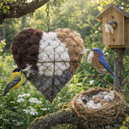 Alpaca Bird Nesting Heart