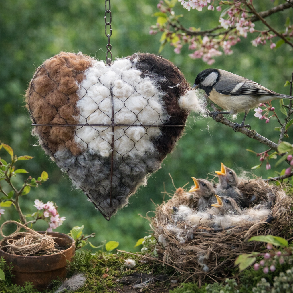 Alpaca Bird Nesting Heart