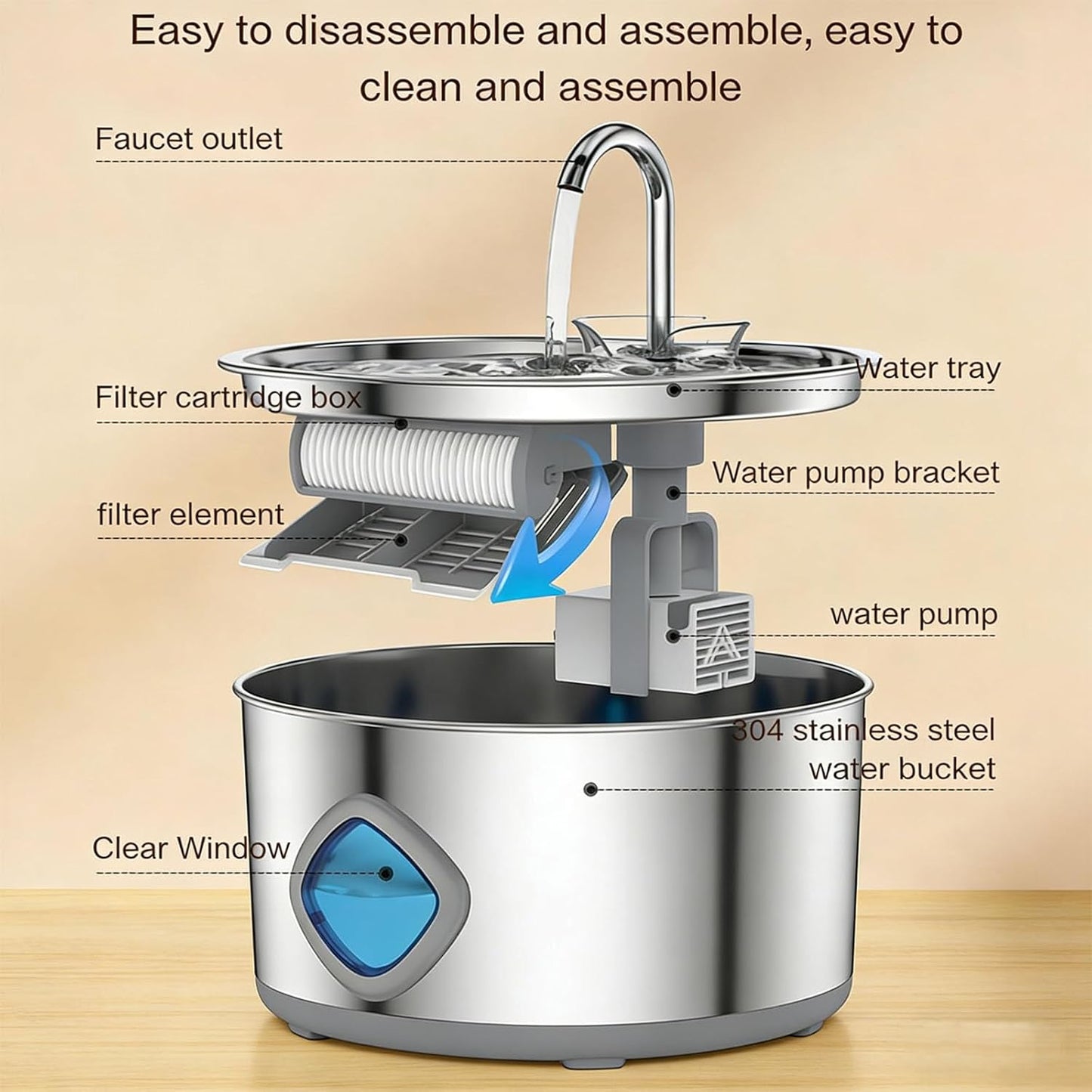 Stainless Pet Water Fountain