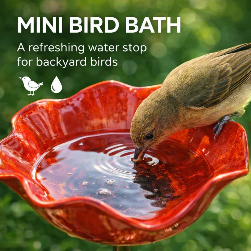Metal Flower Bird Waterer