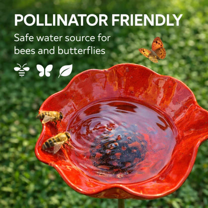 Metal Flower Bird Waterer