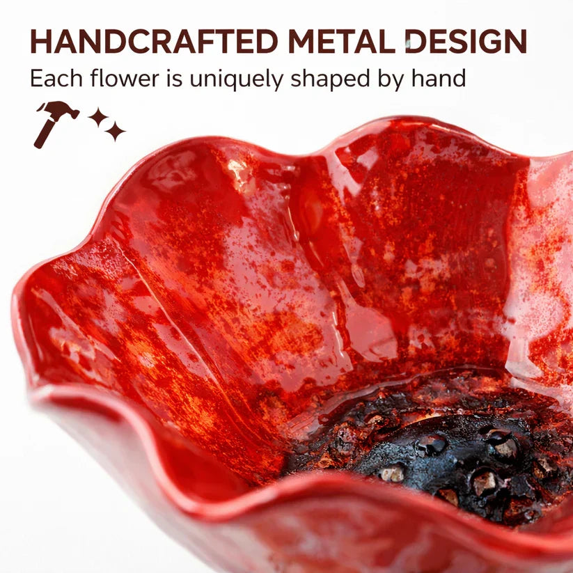 Metal Flower Bird Waterer