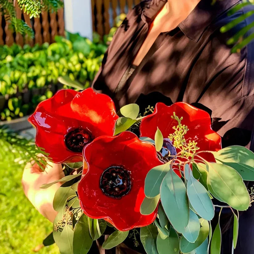 Metal Flower Bird Waterer