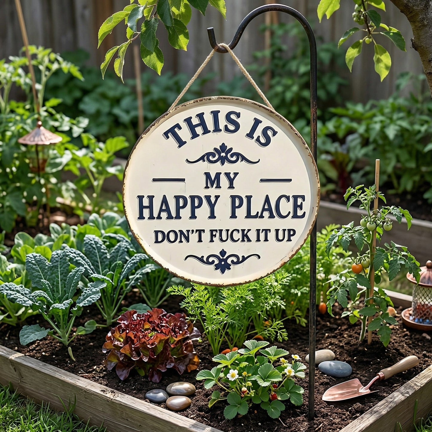 Funny Metal Garden Sign