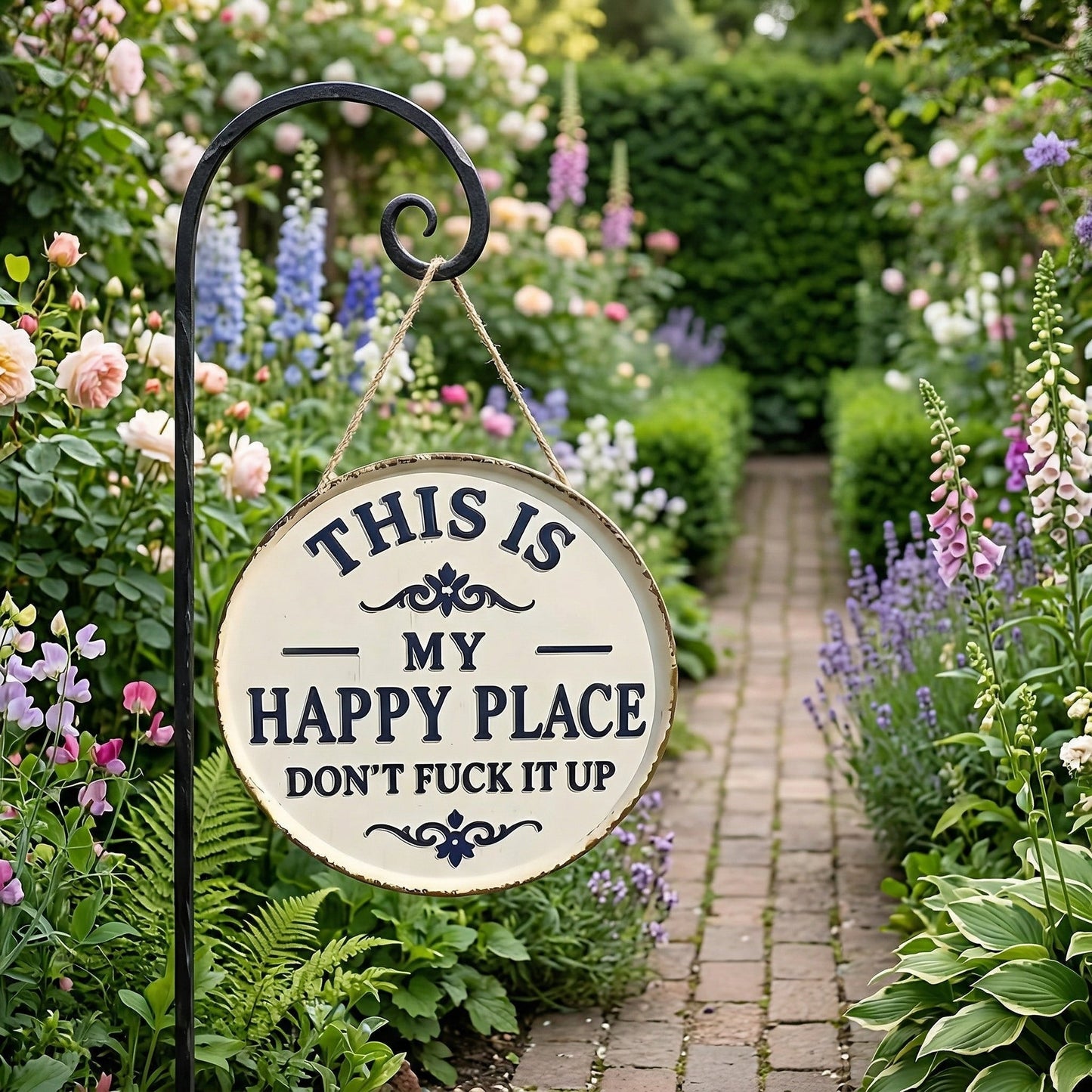 Funny Metal Garden Sign
