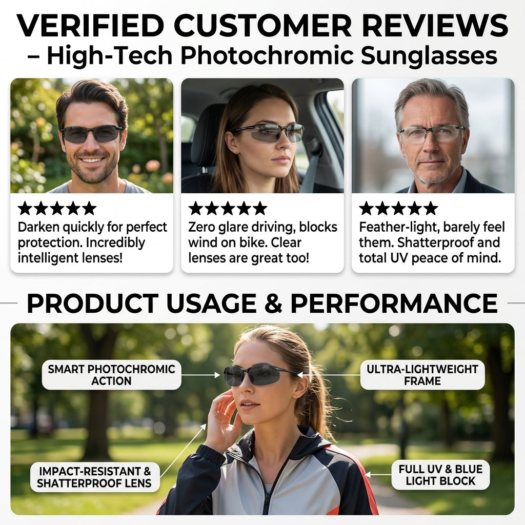 Smart Vision Glasses Anti-Glare UV Protection with Infrared Night Vision & Impact-Resistant Lenses