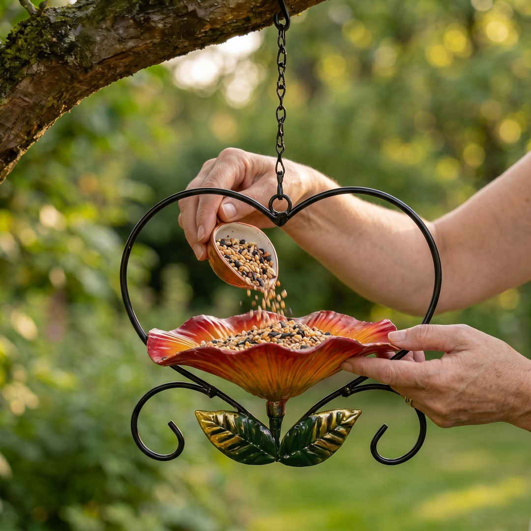 Heart Flower Bird Feeder