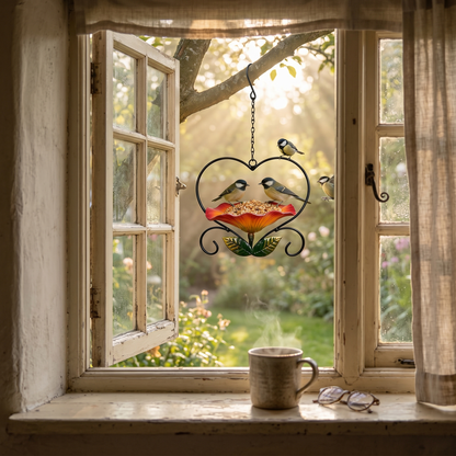 Heart Flower Bird Feeder