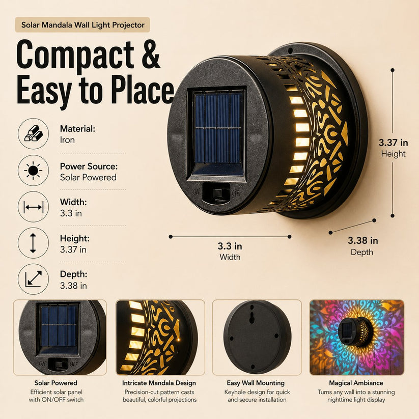 Solar Mandala Wall Lights