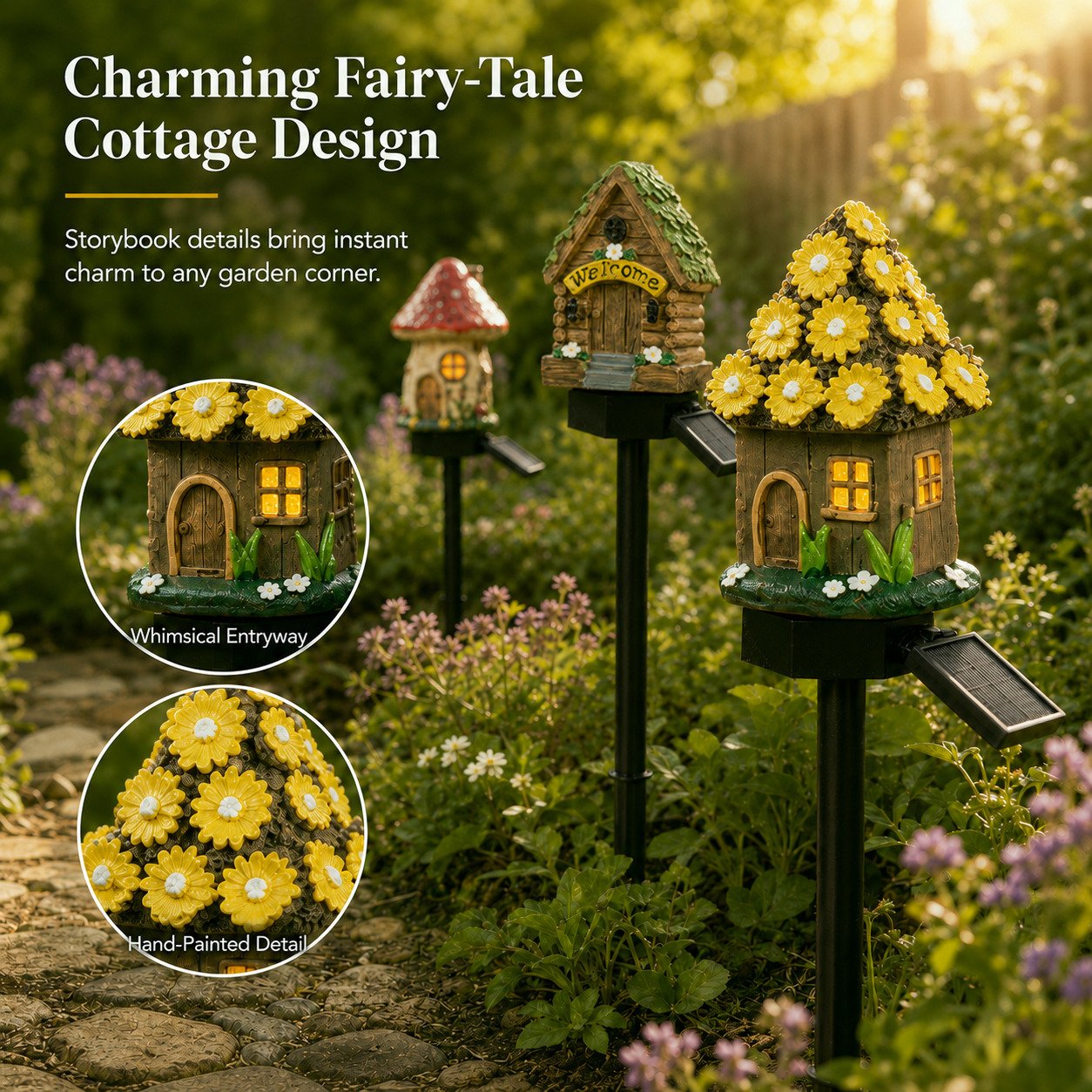 Solar Mushroom Cottage Light