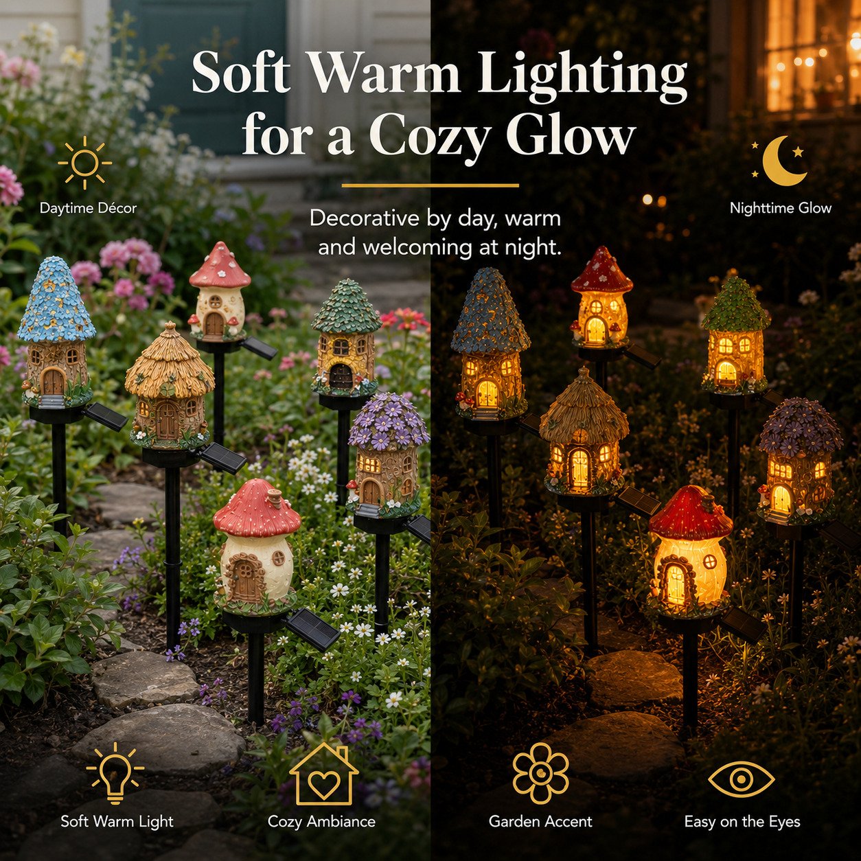 Solar Mushroom Cottage Light