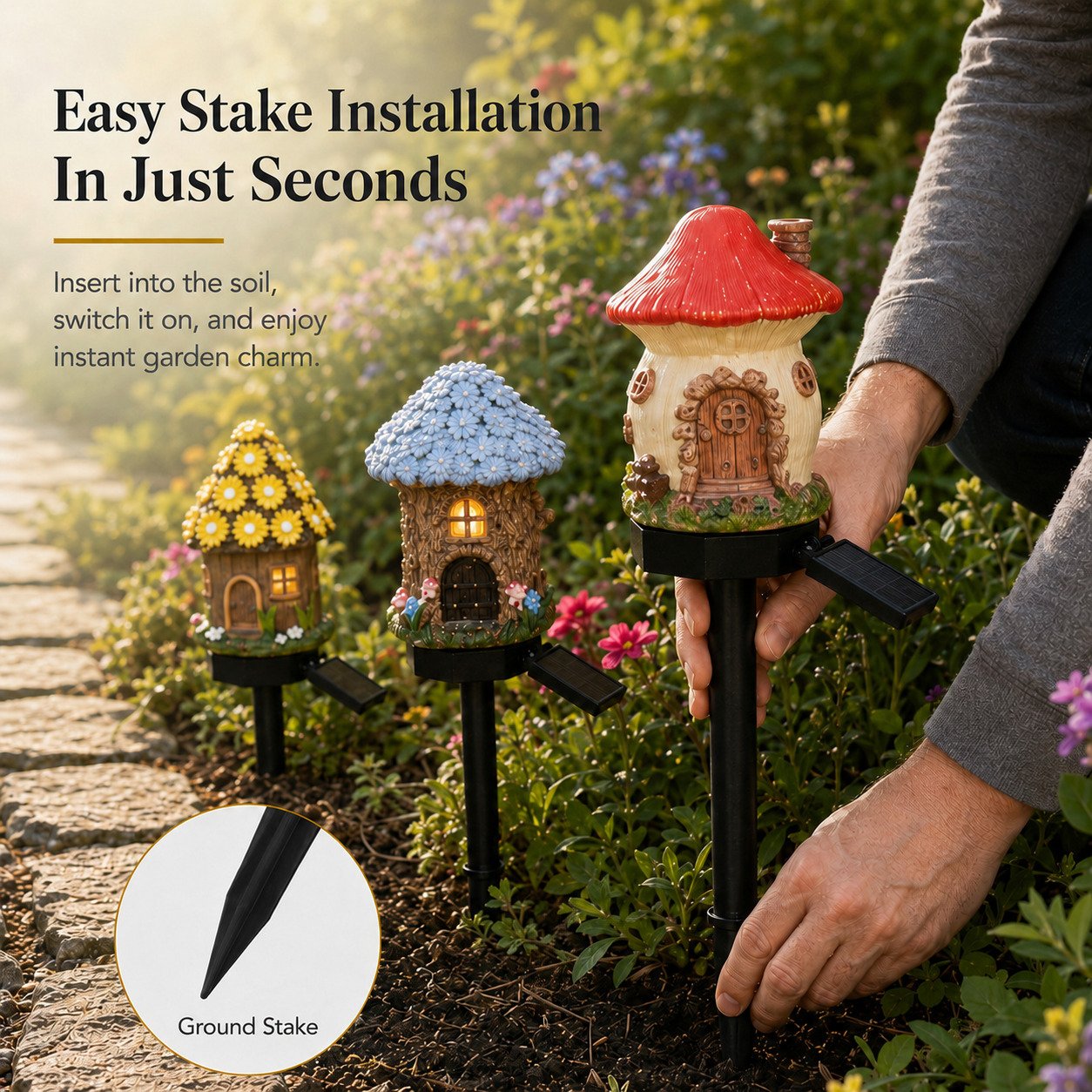 Solar Mushroom Cottage Light