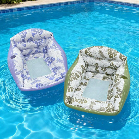 Leaf-Print Inflatable Lounge Float