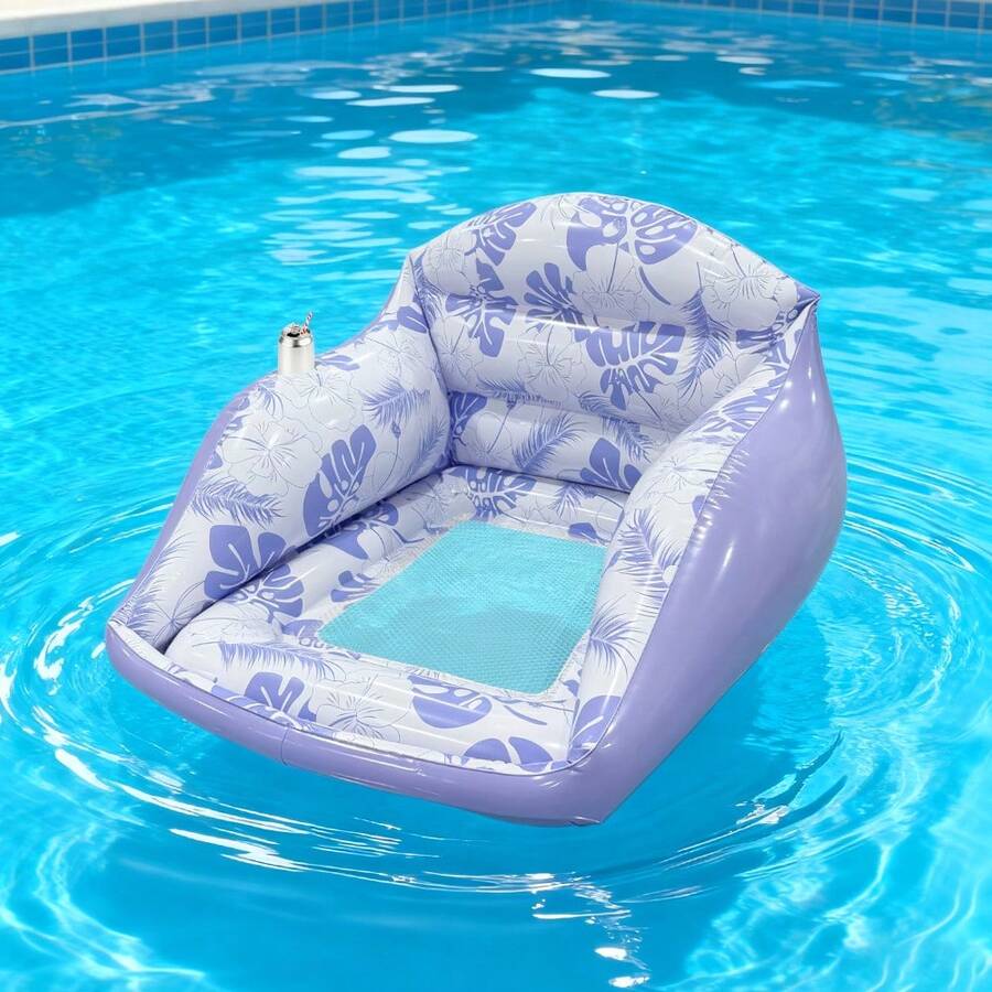 Leaf-Print Inflatable Lounge Float
