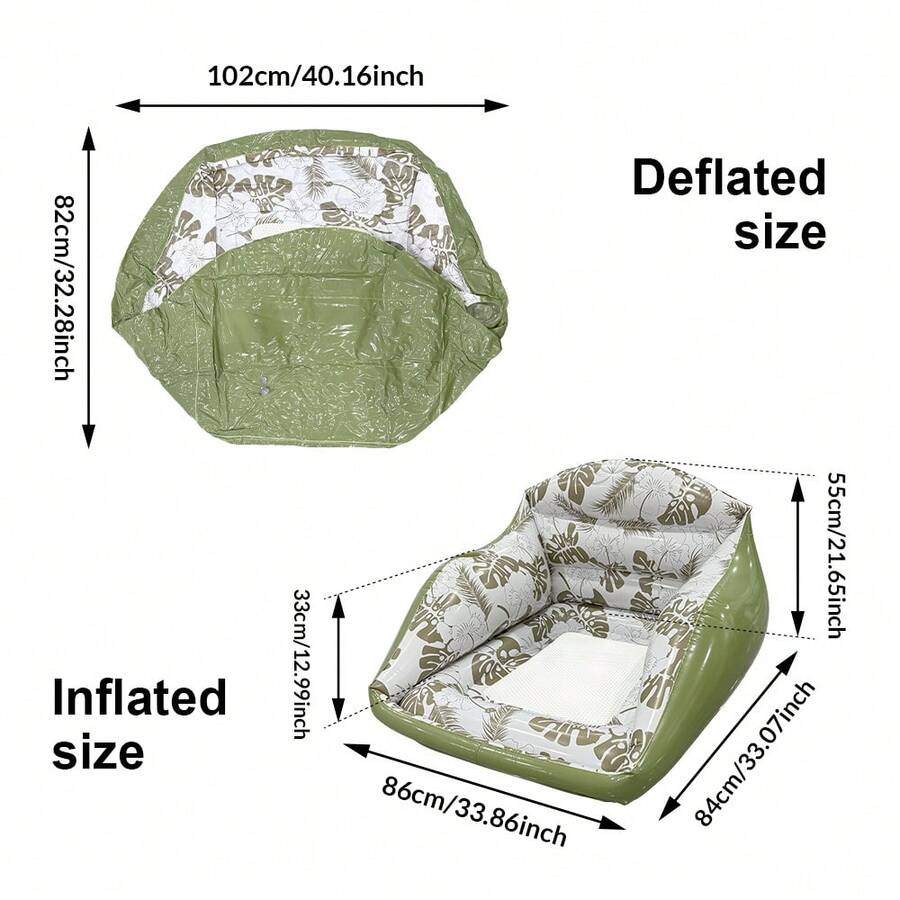 Leaf-Print Inflatable Lounge Float