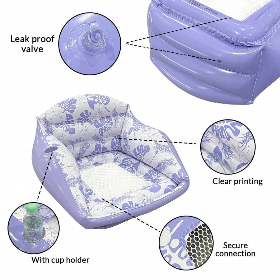 Leaf-Print Inflatable Lounge Float