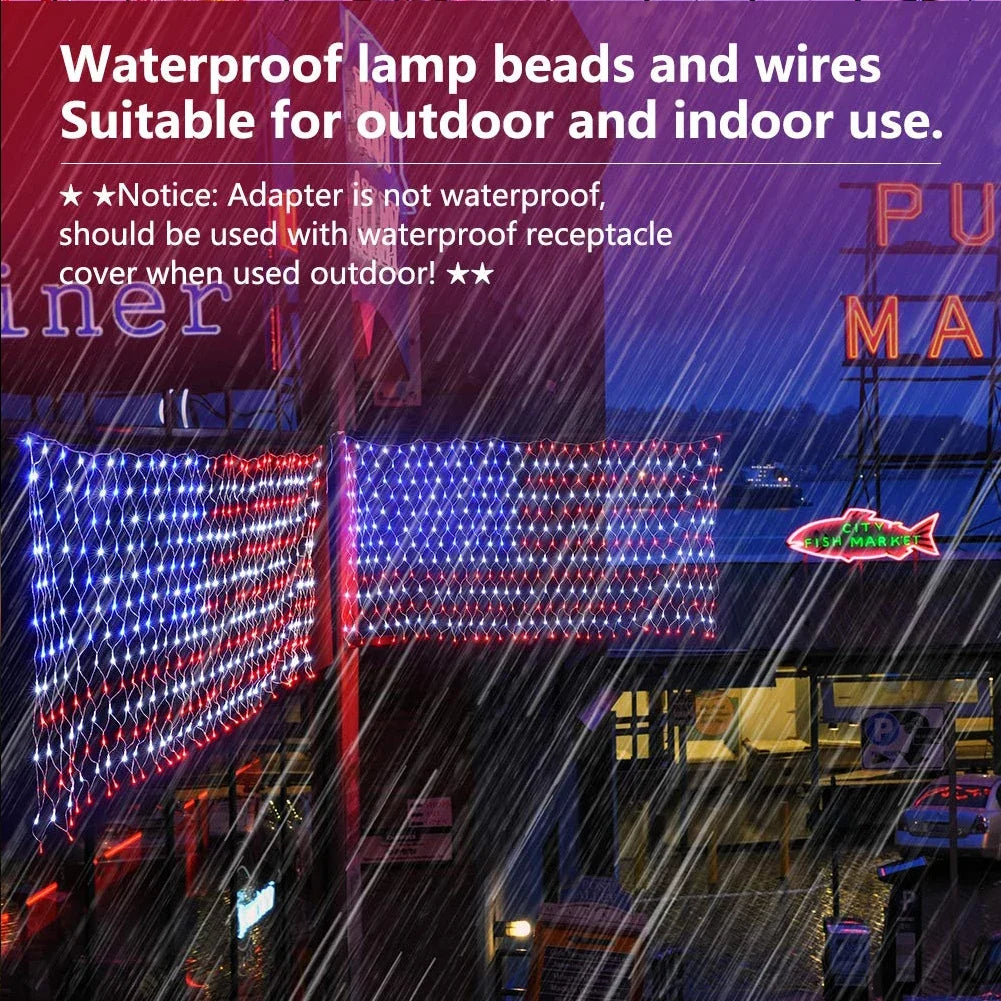 American Flag String Lights