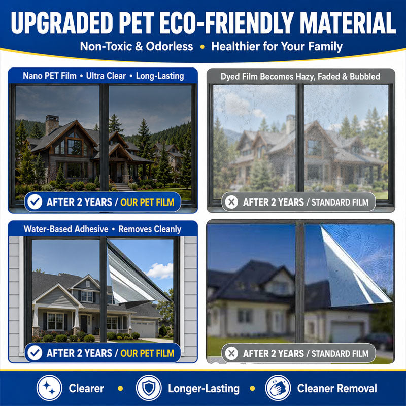 One-Way Privacy Window Film Daytime Mirror Effect, Heat Blocking & UV Protection
