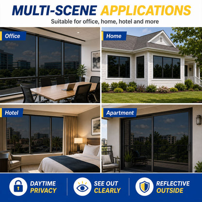 One-Way Privacy Window Film Daytime Mirror Effect, Heat Blocking & UV Protection