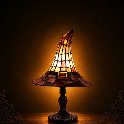 Stained Glass Witch Hat Lamp