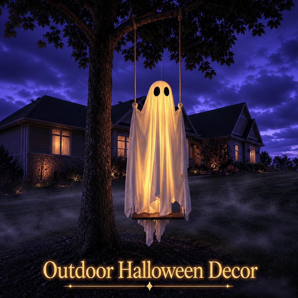 LED Swinging Ghost Decoration