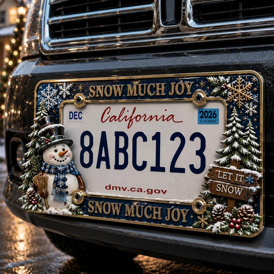 Christmas License Plate Frame Festive Holiday Car Decor for a Merry Ride