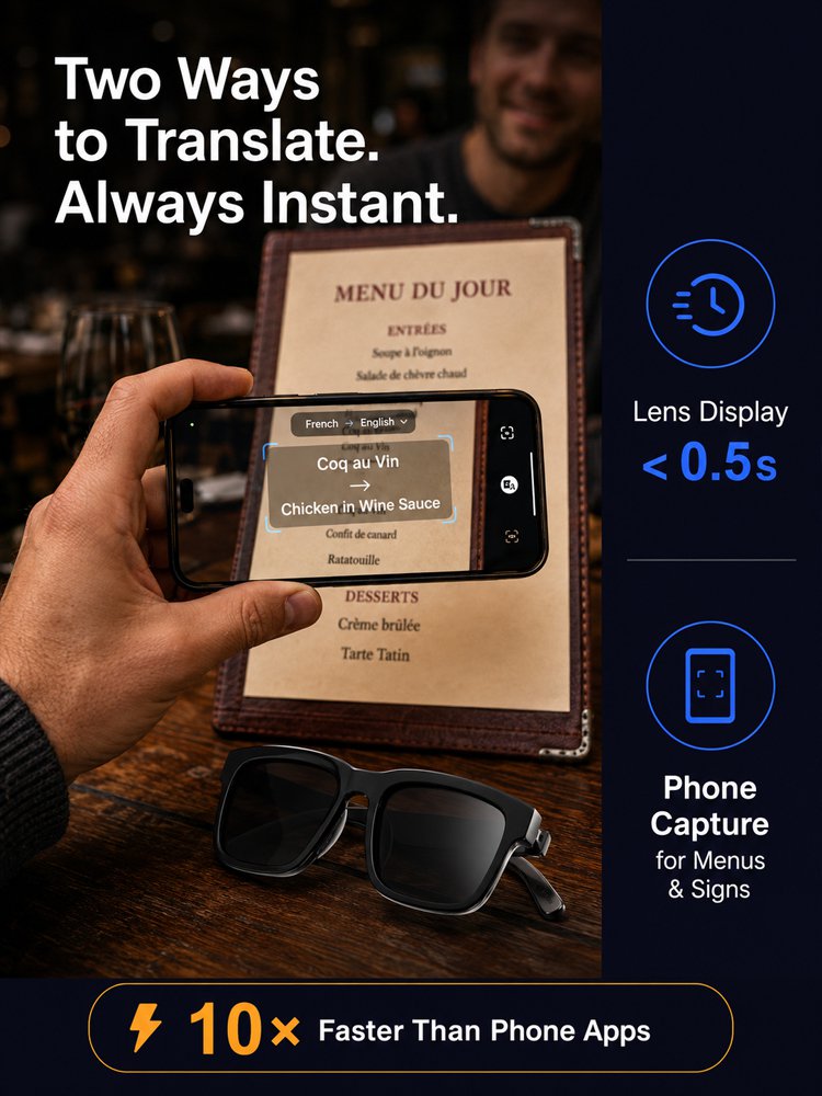 AI Smart Bluetooth Glasses Translation, Music & Blue-Light Protection