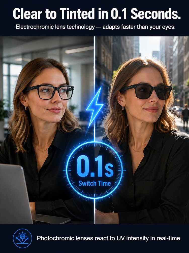 AI Smart Bluetooth Glasses Translation, Music & Blue-Light Protection