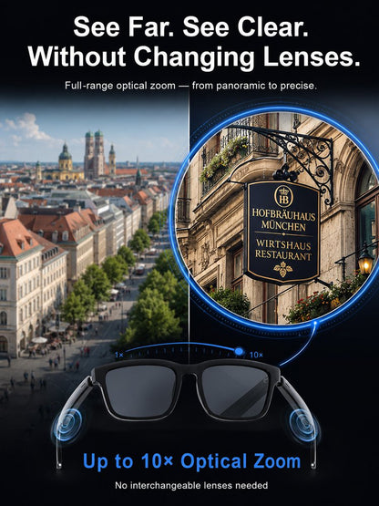 AI Smart Bluetooth Glasses Translation, Music & Blue-Light Protection