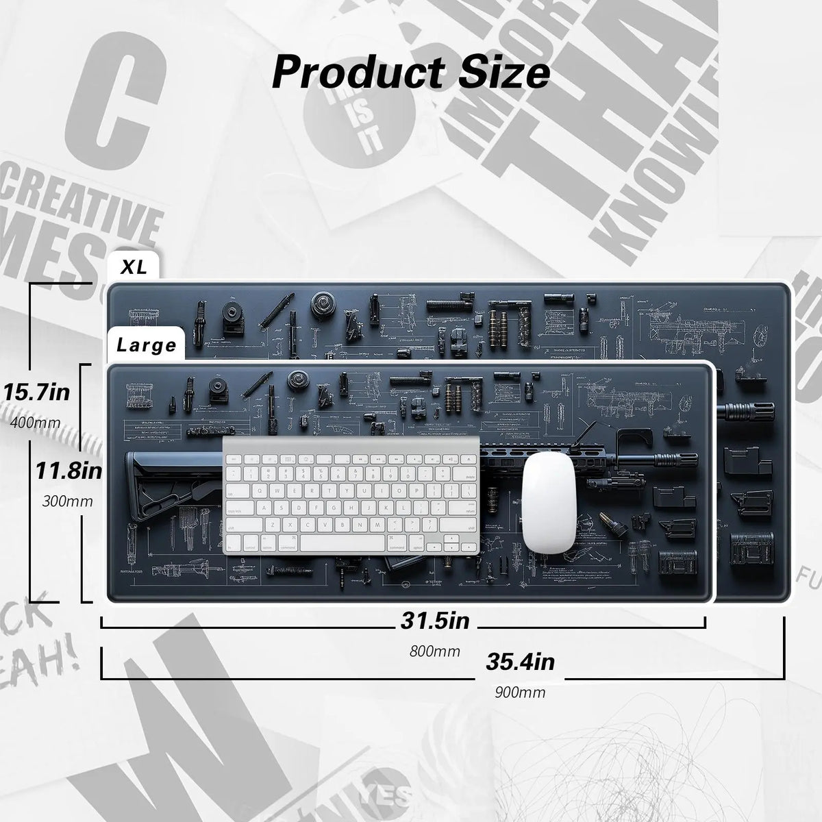 Decorative Mouse Pad Non-Slip & Washable