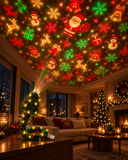 Instant Holiday Room Decor- Plug-In Christmas Tree Projection Night Light