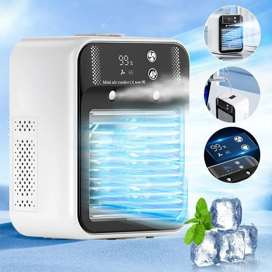 FathersDayGift 2026 Portable Air Cooler,3-in-1 Cooling Fan with 2 Mist Speeds Personal Evaporative Cooler for Bedroom