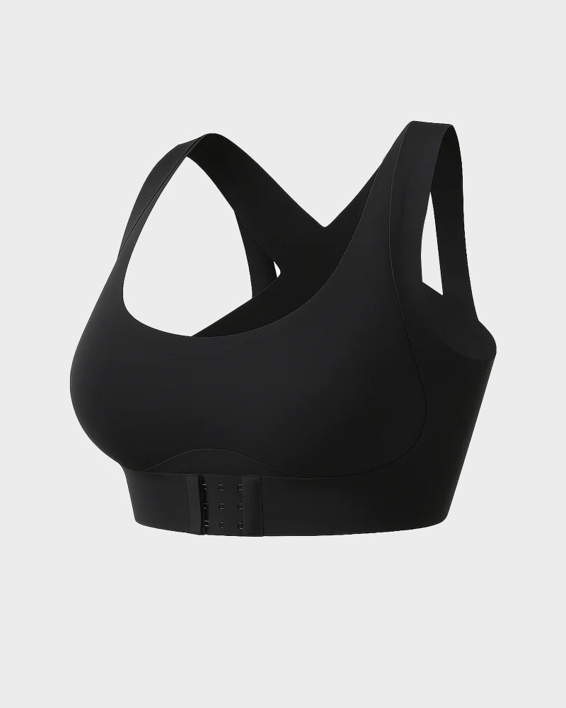 NOW! Front Closure Cross-Back Wireless Posture Bra Ultra Push-Up, All-Day Comfort & Natural Lift for a Slimmer