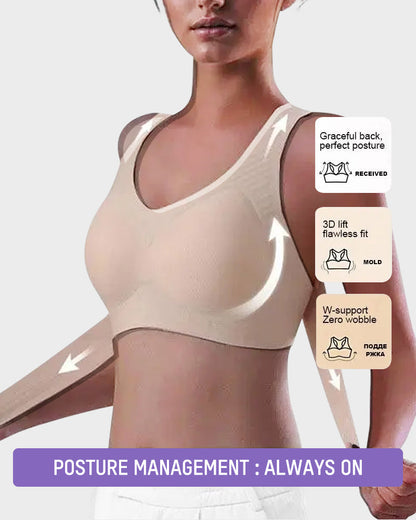 NOW! Front Closure Cross-Back Wireless Posture Bra Ultra Push-Up, All-Day Comfort & Natural Lift for a Slimmer