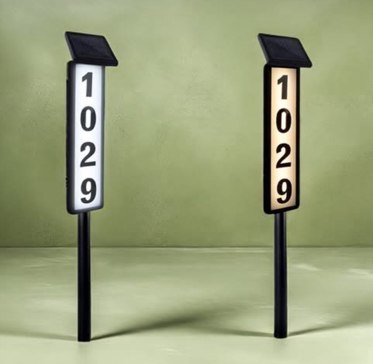Solar House Number Sign