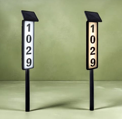 Solar House Number Sign
