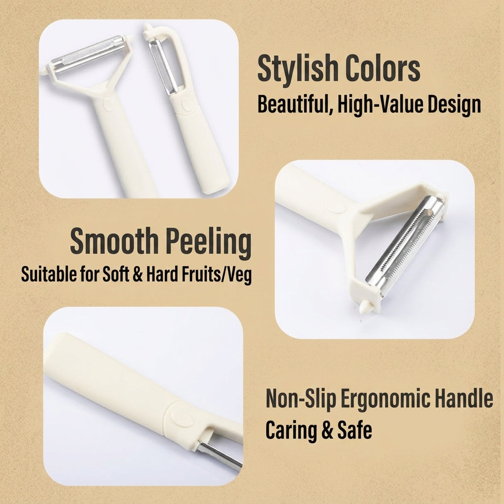Dual-Style Rotatable Stainless Steel Blade Vegetable & Fruit Peeler Set
