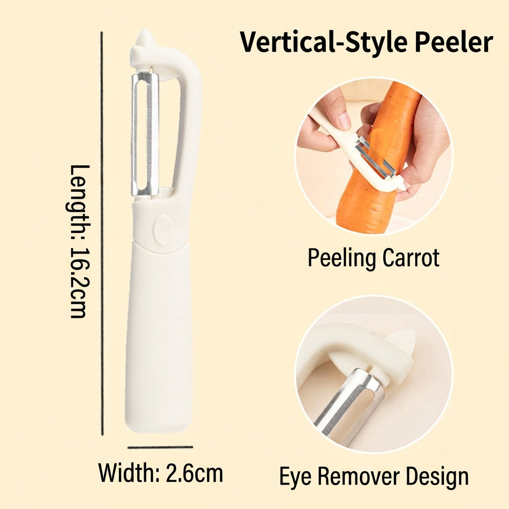 Dual-Style Rotatable Stainless Steel Blade Vegetable & Fruit Peeler Set