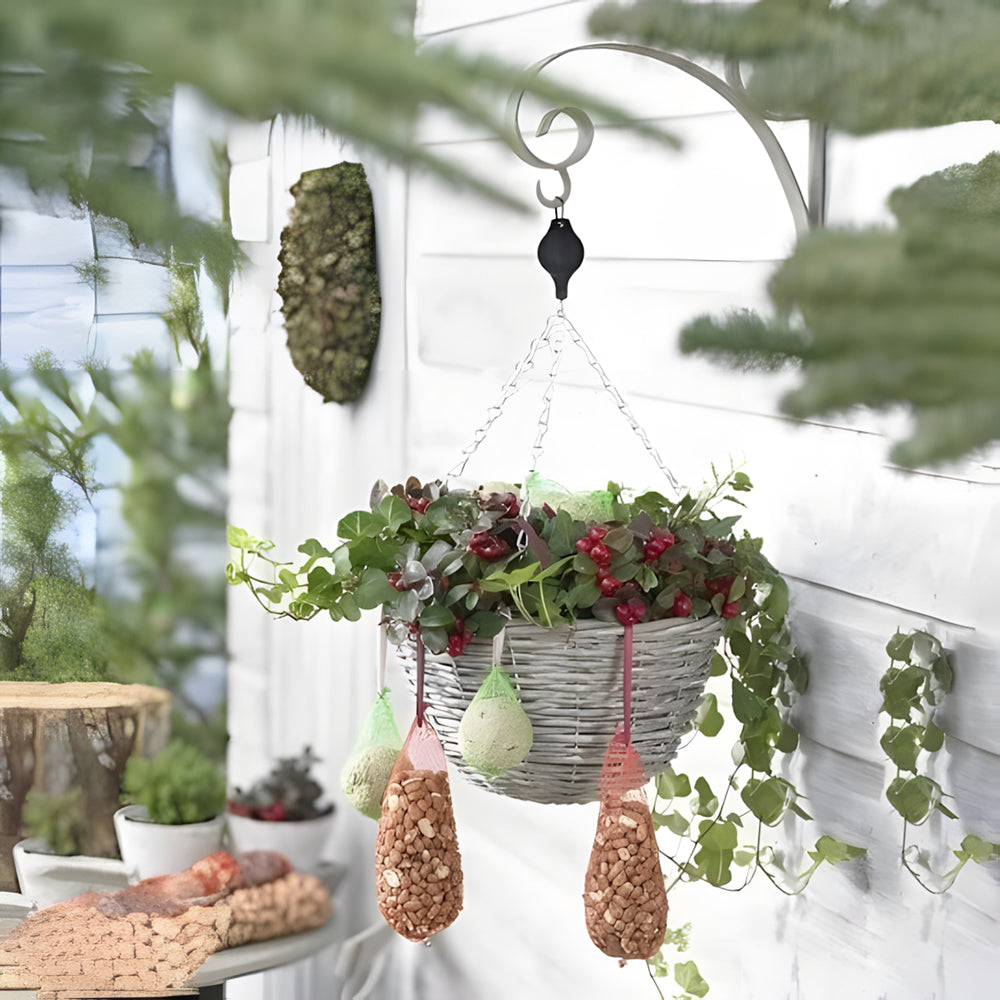 Garden Plant Pulley Set for Hanging Baskets, Pots & Bird Feeders