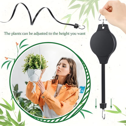 Garden Plant Pulley Set for Hanging Baskets, Pots & Bird Feeders