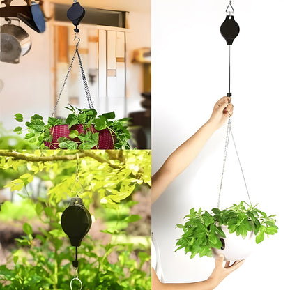 Garden Plant Pulley Set for Hanging Baskets, Pots & Bird Feeders