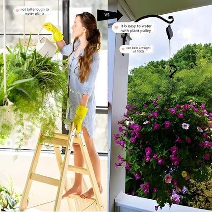 Garden Plant Pulley Set for Hanging Baskets, Pots & Bird Feeders