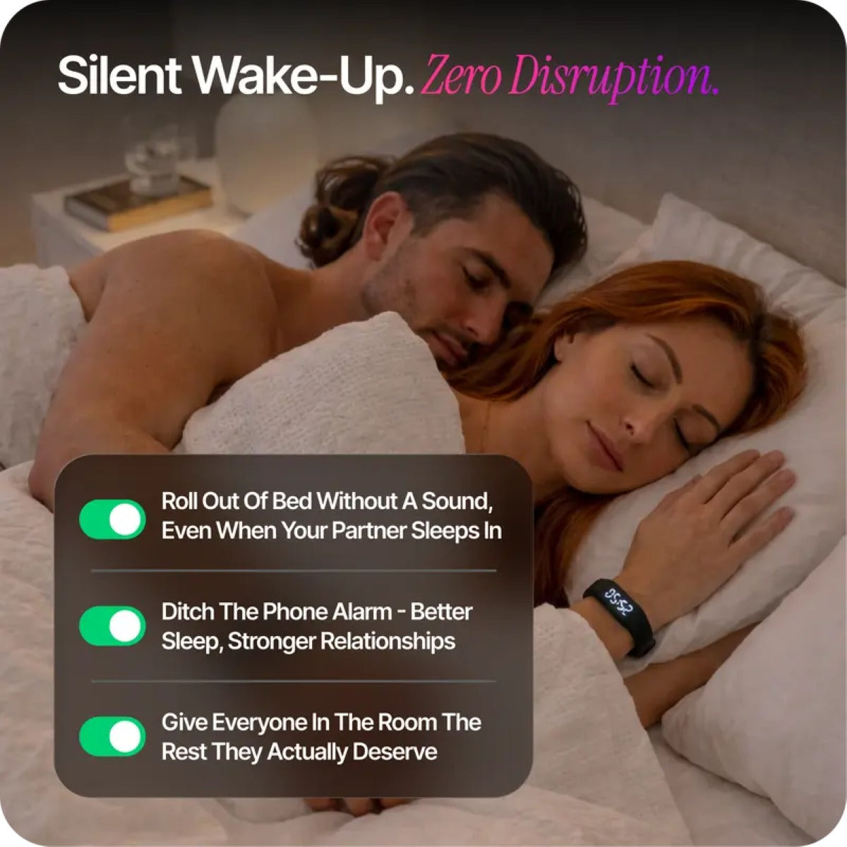 Silent Vibration Alarm & Fitness Band