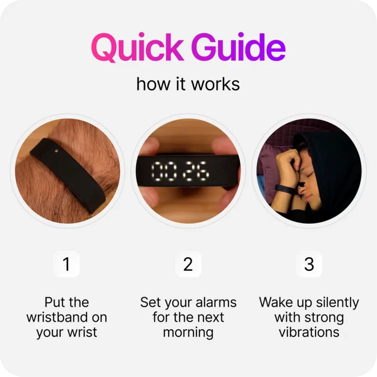 Silent Vibration Alarm & Fitness Band