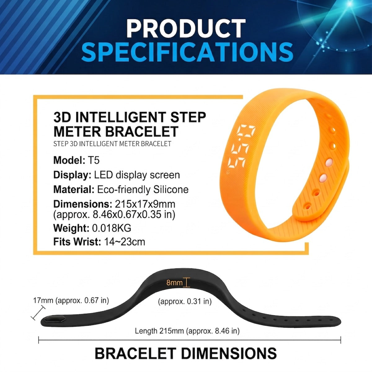 Silent Vibration Alarm & Fitness Band