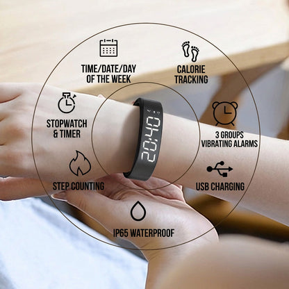 Silent Vibration Alarm & Fitness Band