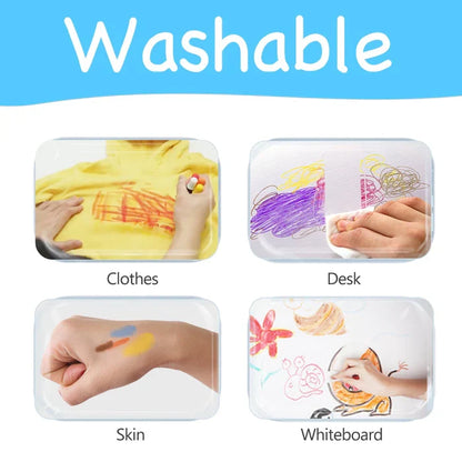 BabyRoo Silky Washable Crayons Safe, Smooth & Easy to Clean!