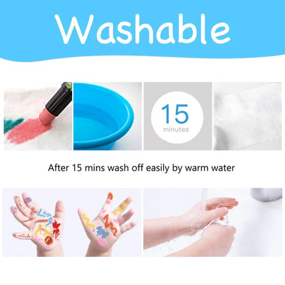 BabyRoo Silky Washable Crayons Safe, Smooth & Easy to Clean!